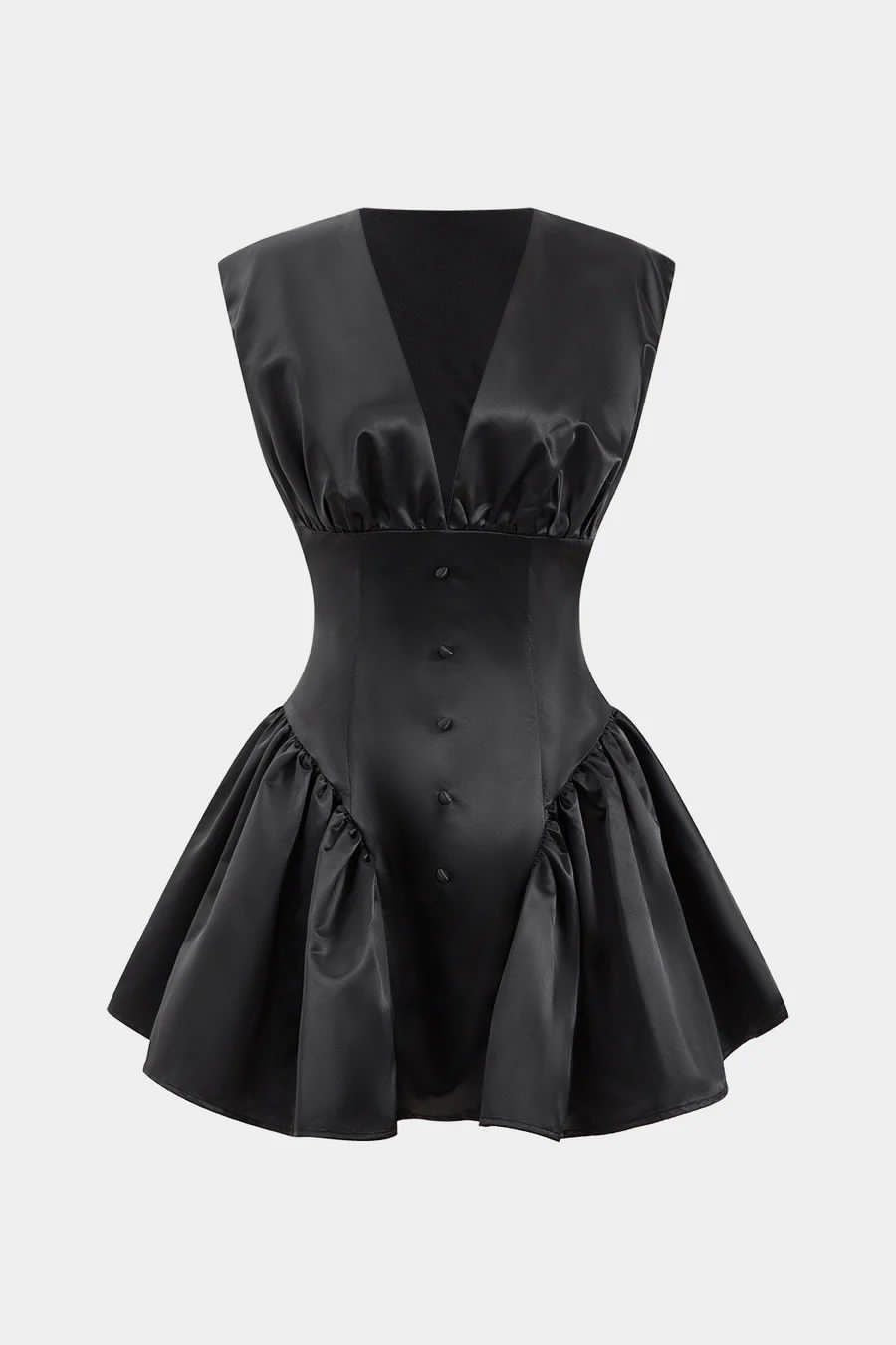 Midnight satin corset dress
